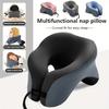 Lightweight Ergonomic U-Shaped Nap Pillow with Core - Synthetic Fiber Cover - Supports Stomach, Back, or Side Sleepers for Office, Travel, Camping Use