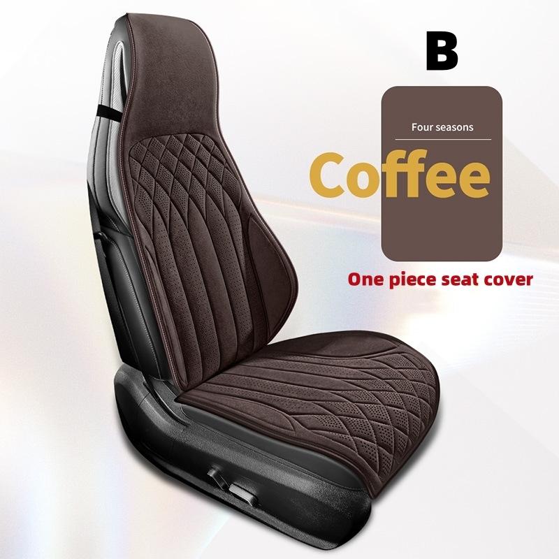 Suede Car Seat Cover Universal Front Seat Anti-skid Support Cushion Fashionable Luxury Car Interior Seat Vest Shape Protection