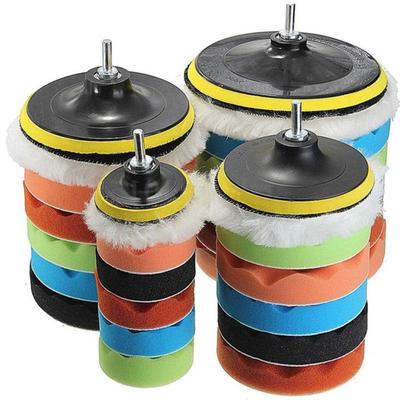 Juego de 11 almohadillas para pulir automóviles profesional para pulir, encerar y abrillantar: compatible con pulidoras rotativas y orbitales