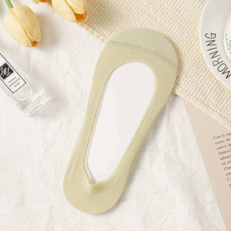 Damen Sommer Dünne Rutschfeste Bootssocken Baumwollsohlen Eisseide Flache Unsichtbare Socken Sommer Kurze Socken