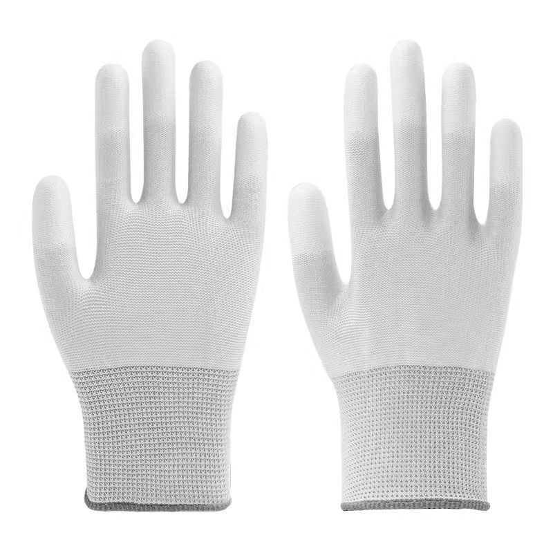10Pairs Nylon PU Coated Work Gloves, 13-Gauge Breathable Anti-Slip Gloves for Repair, Construction and Gardening