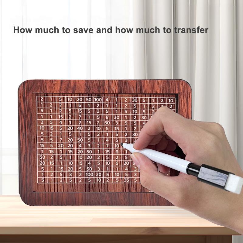 Wooden Money Saving Box Money Storage Bank With Saving Money Goals Counter Reusable Handmade Piggy Bank Coin Tray Storage Case