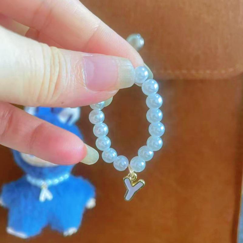 Mini Labubu 4th Gen Pearl Necklace with 26 Letter Pendant and Pendant Accessories for Doll Clothes