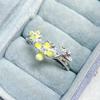 Anello Apribile Stella Marina Fiore Stile Dolce Ragazza Smalto Zircone Moda Donna Anello di Nicchia Raffinato Stile Straniero