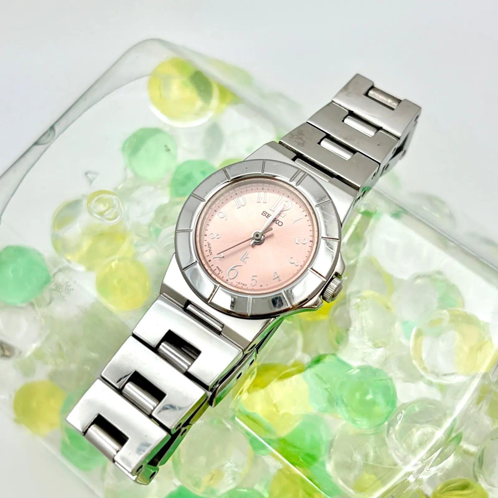 Used [New battery] SEIKO lk Rukia ladies watch silver pink 4N21-1130 140040
