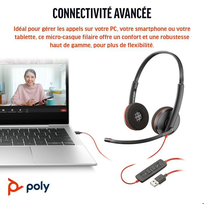 Náhlavní souprava - drátová - USB-C - HP Inc. - Poly Blackwire 3220 - Série Blackwire 3200 - náhlavní souprava - přes uši - drátová - USB
