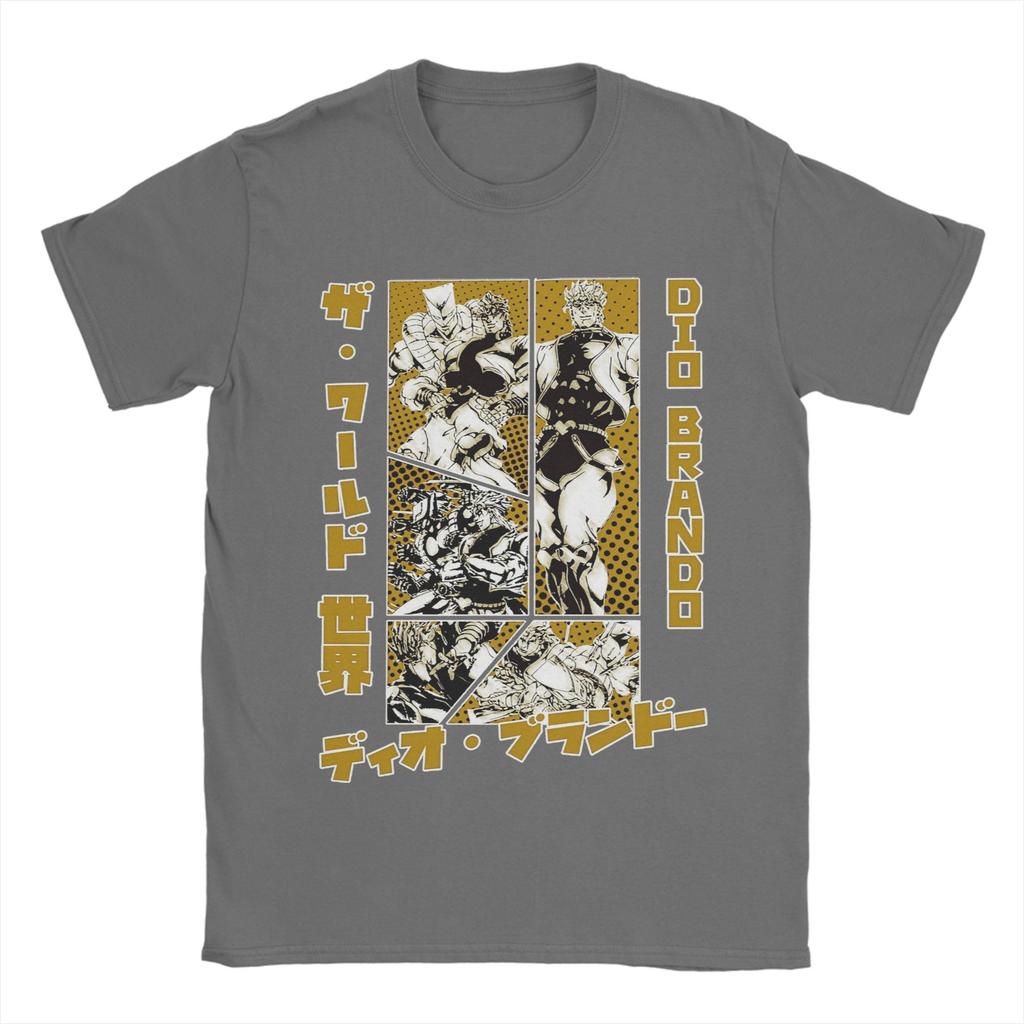 Jotaro Kujo Dio Dio Brando Unisexs T-Shirts JoJos Bizarre Adventure Tees Kurzarm Rundhals T-Shirt Baumwolle Geschenkidee Oberteile