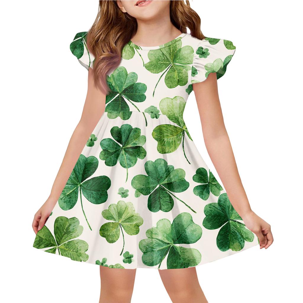 Letnia Sukienka Księżniczki dla Dziewczynek - Sukienka T-shirtowa o Kroju A. dzień Patryka