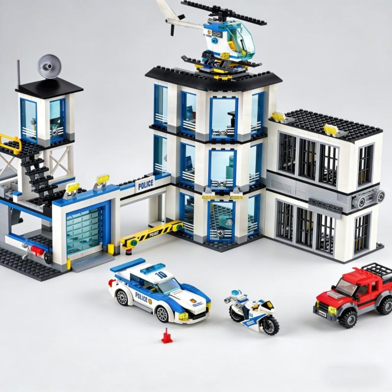 Linyi Toy Unisex Urban Area High-Quality Building High-Quality Blocks High-Quality Series High-Quality Police High-Quality Headquarters High-Quality Police