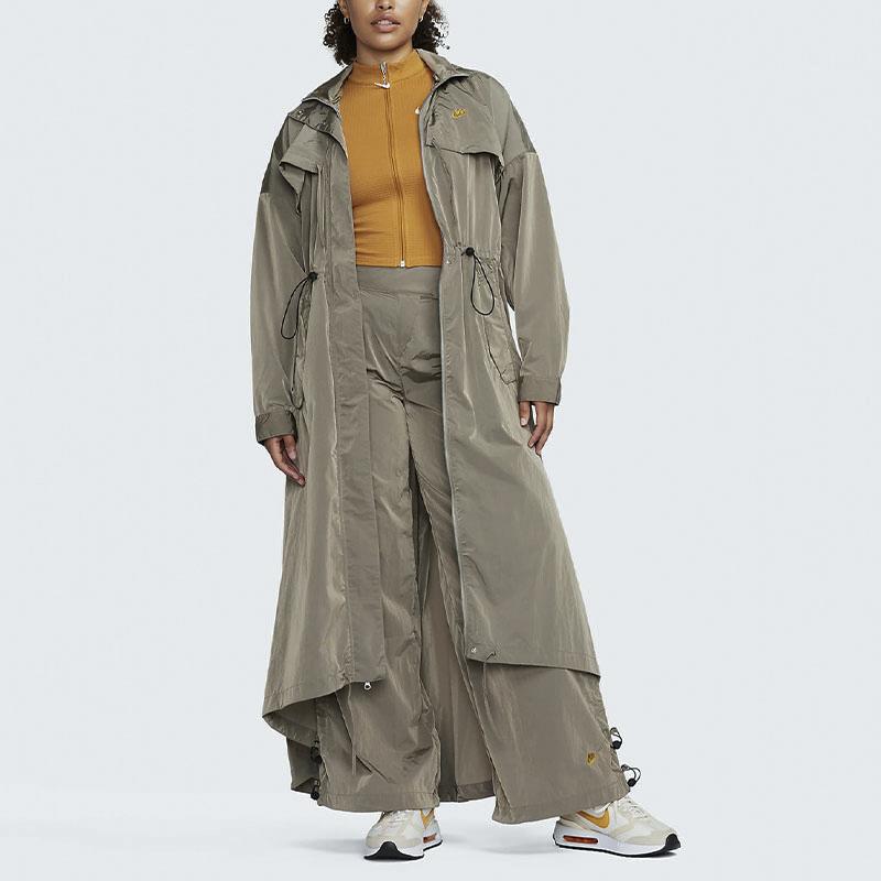 Nike Îmbrăcăminte sport Tech Pack Culoare solidă Jachetă lungă cu glugă Jachete pentru femei Kaki FB8357-247