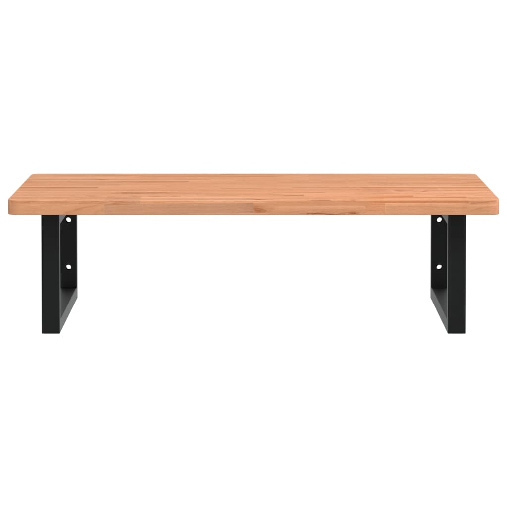 Vidaxl Wall Shelf Under Sink, Steel and Solid Beech Wood