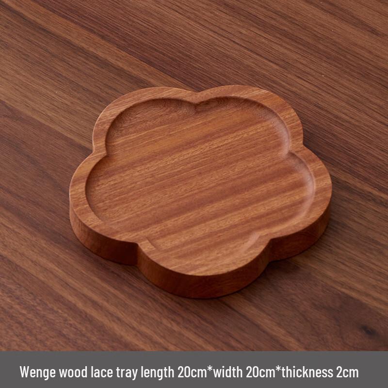 Japanese Style Ebony Wooden Flower Serving Plate