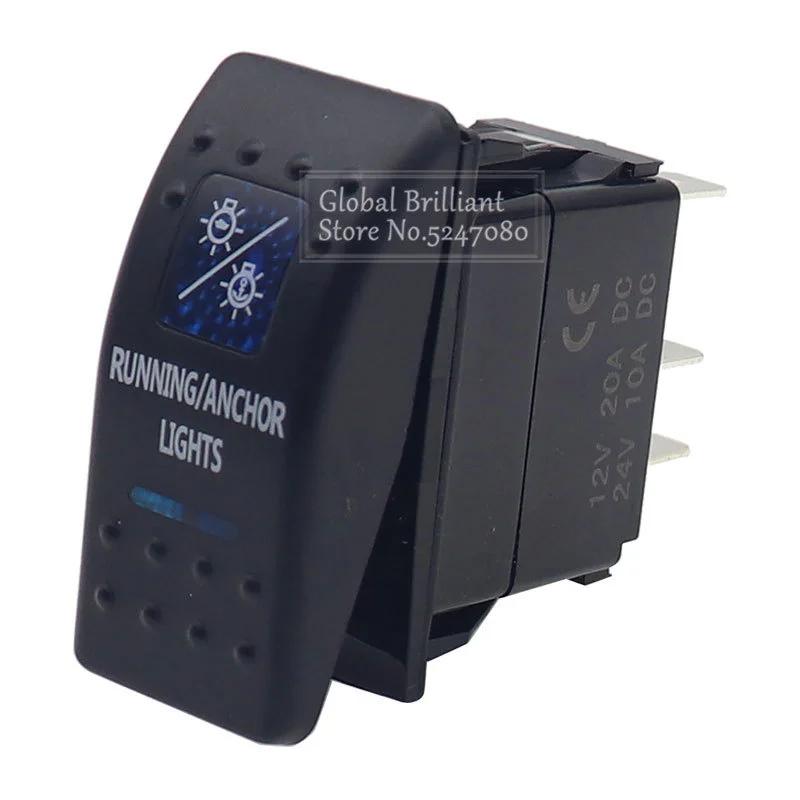 

1 шт. 12 В/24 В автомобильный лодочный караван клавишные переключатели водонепроницаемый 5-контактный клавишный переключатель двойной синий светодиодный светильник бар корпус из АБС-пластика