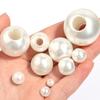 5-300 ks 6-30 mm ABS Imitace Perel Velký Otvor Korálky Béžové Kulaté Volné Distanční Korálky Pro Výrobu Šperků DIY Náhrdelníky Náramky