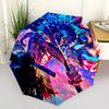 1pc Blue Beast Warrior Cartoon Umbrella, Portable 3-Fold Compact Umbrella, Suitable for Camping, Hiking and Travel, Ideal Easter Birthday Gift fo