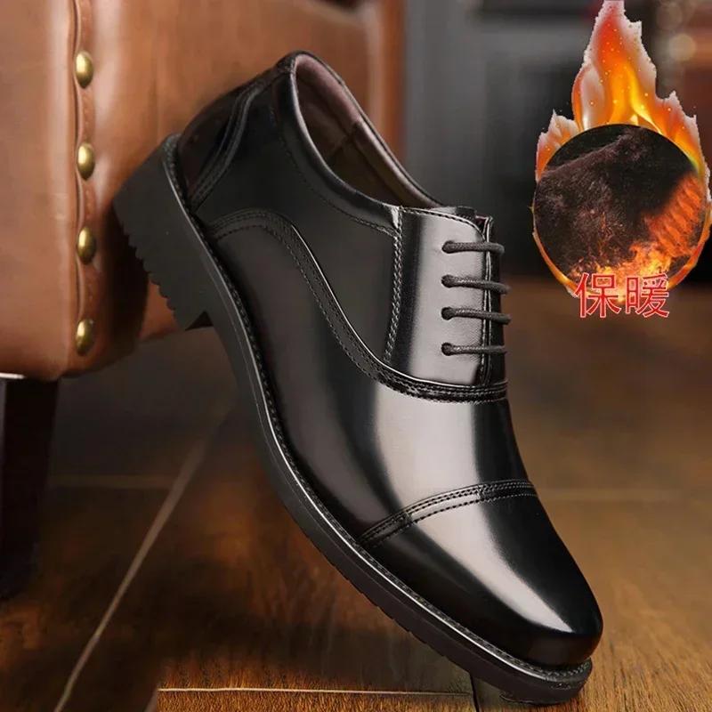 2024 Man Split Leather Shoes Rubber Sole Size 48 Man Business Office Male Dress Lether Shoes