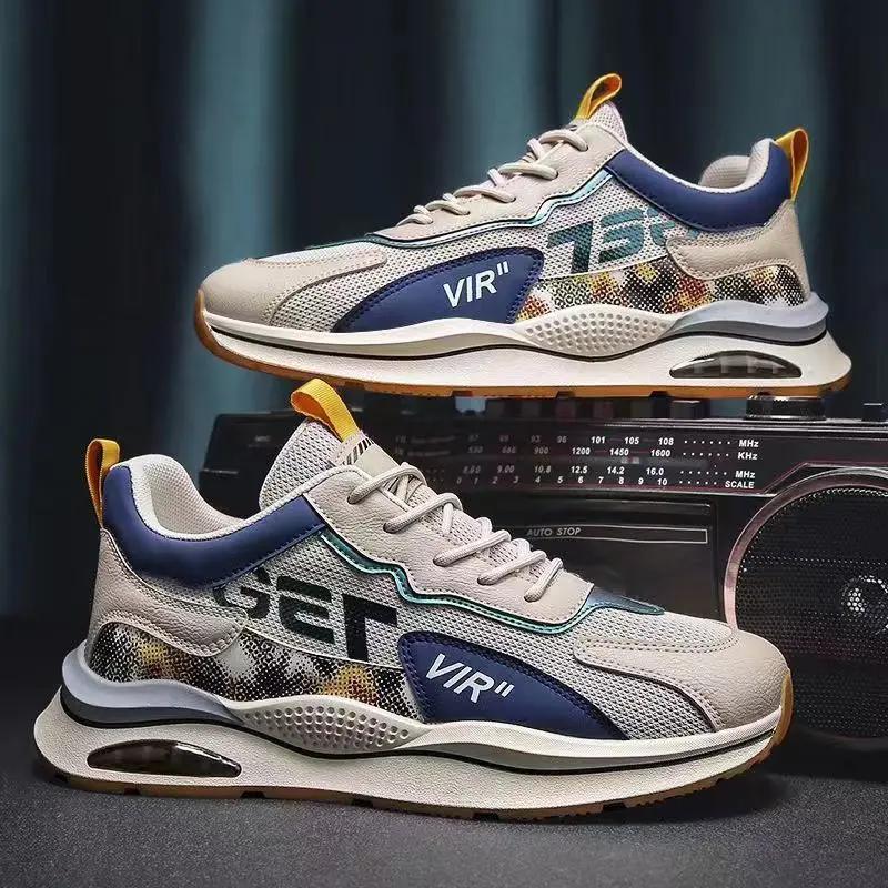 Men's Sneakers Brand Mesh Breathable Shoes Men Sneakers Hot Sell Comfortable Shock-absorbing Running Casual Shoe Tenis Masculino