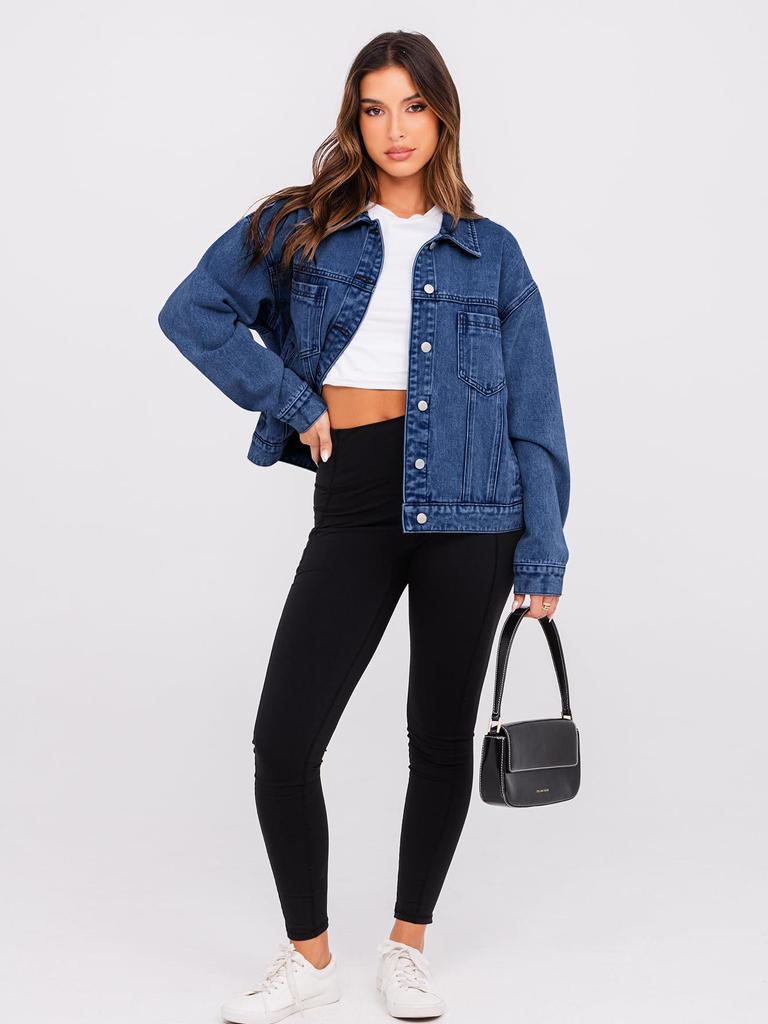 Women's Retro Long Sleeve Denim Jacket - European & American Fashion