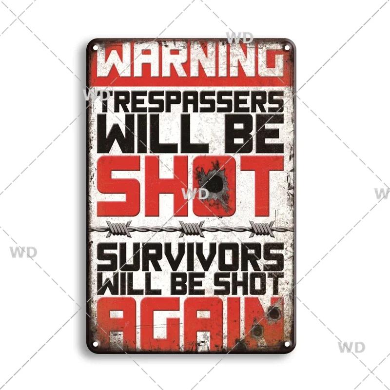 Retro Danger Warning Metal Sign - Vintage Caution Plaque - Metal Plate for Garage Park Home Wall Decor