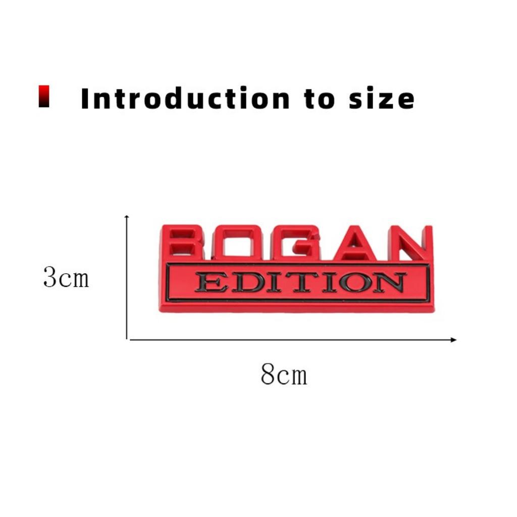 1Pc 3D Metal Bogan Edition Logo Car Front Grille Badge Side Fender Rear Trunk Emblem Sticker Decal