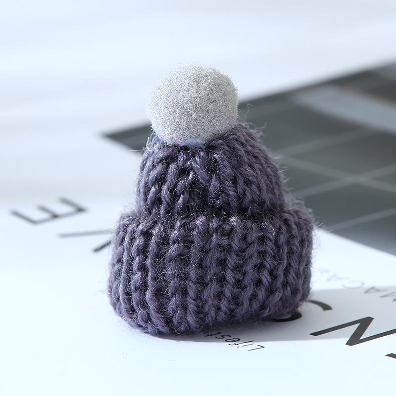 Korean Style Knitted Wool Hat with DIY Pompom Decoration - Mini Christmas Accessory