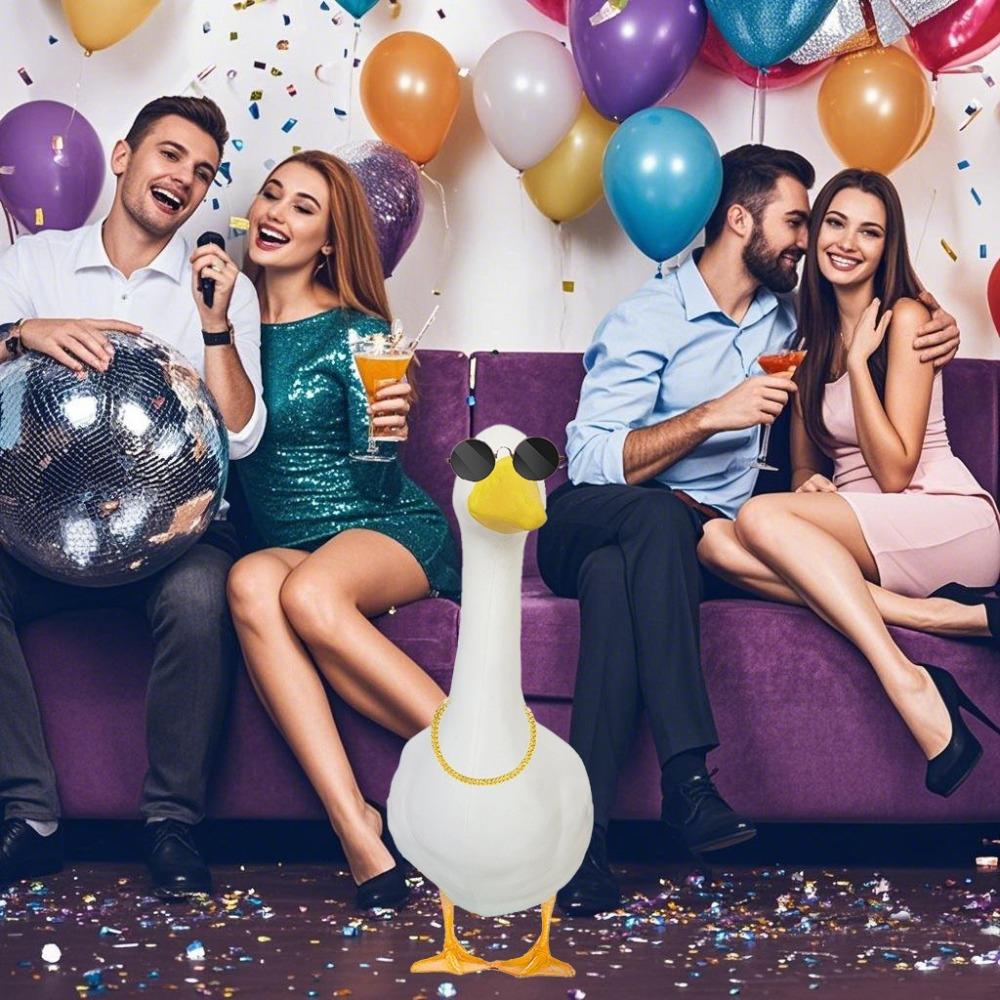 2 Pcs Independence Day Costume Porch Goose Outfits Goose Costume 4th of July Style Bow Tie Hat Set DIY Decoration