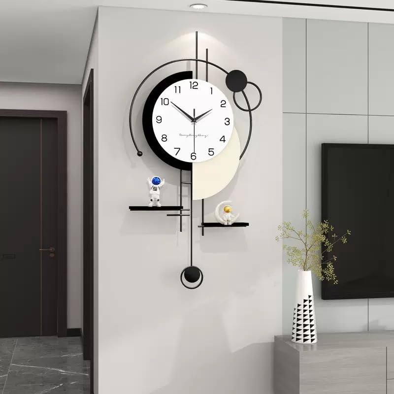 Blorple WM915 Radio-Controlled Pendulum Wall Clock, Stylish and Quiet, Perfect for Room Decor, Bedroom, or Office