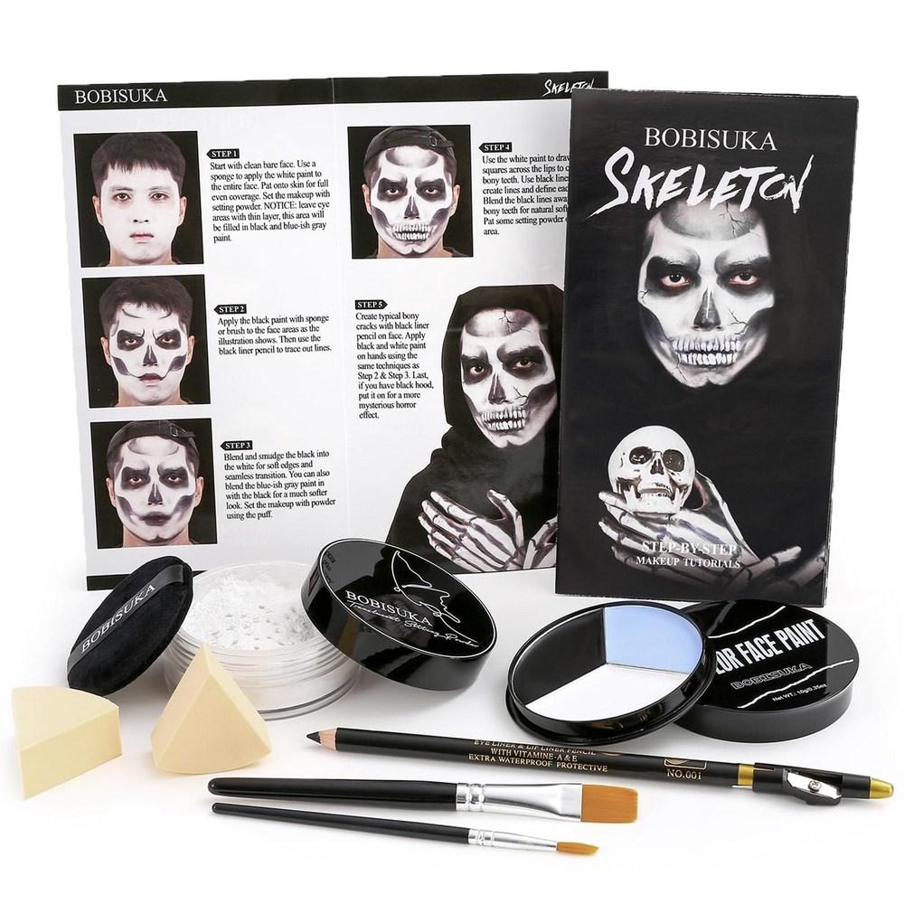 Goth Makeup Set White Foundation Black Lipstick SFX Gothic Pre Single Skull/Skull SFX Makeup Kit 1 pcs