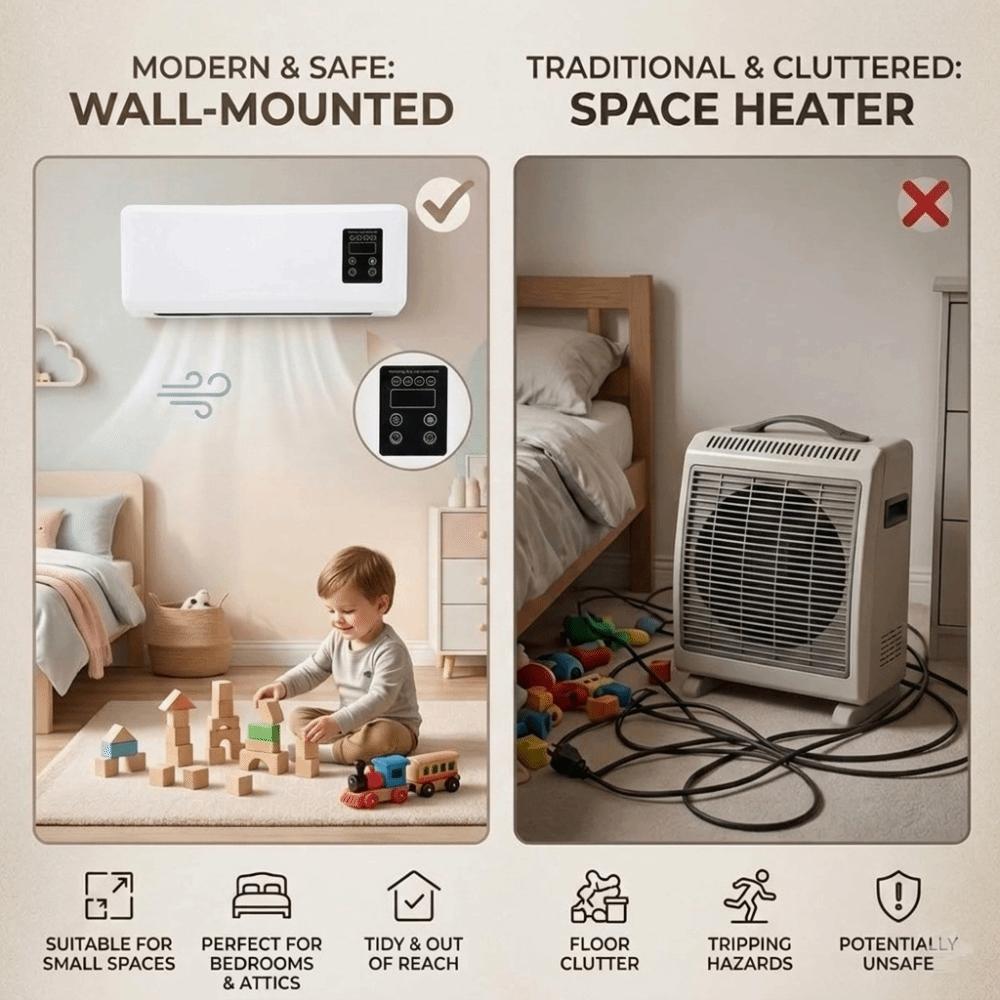 Versatile Wall Mounted Heater Heating and Cooling Heater Cooler Combo Air Conditioner  Home Use