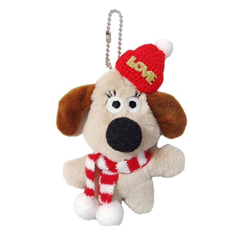 

Милая рождественская шапка, плюшевая игрушка в виде щенка, мультяшная собака, мягкая кукла, брелок, рюкзак, сумка для автомобиля, брелок, декор, подарок для ребенка