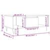 VidaXL Table basse Sonoma gris 90x50x36,5 cm Bois d'ingénierie 830594