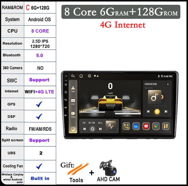 For Kia Ceed ED 2006-2012 Android 14 Car Multimedia Radio System WIFI Auto Navigation Carplay Bluetooth Player Intelligent