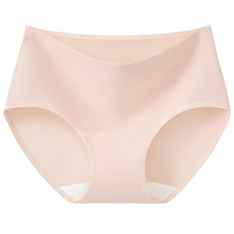 

Plus Size Female Spring and Autumn Pure Cotton Antibacterial Belly Lift Hip Breathable Long Crotch Waist Triangle Briefs M рожевий/тілесний