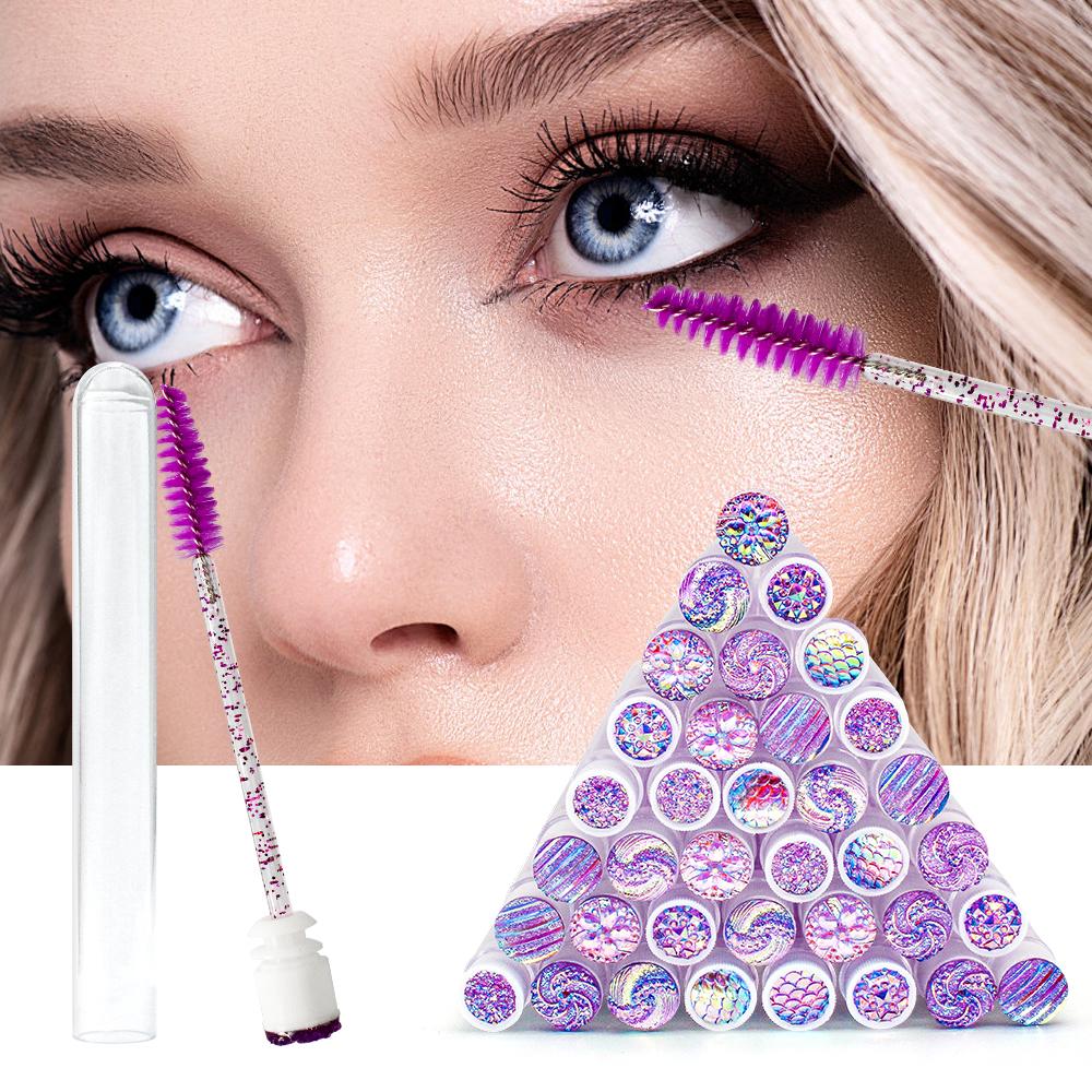 10/50Pcs Disposable Eyelash Brush Reusable Eyelashes Brush Tube Mascara Wands Tubes Dust-proof Lash Spoolies Storage Makeup Tool