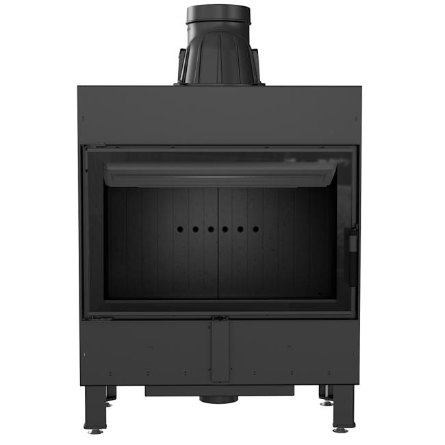 Smart Steel Fireplace KRATKI LUCY 14 kW Ø 200 Black Thermotec MSK GLASS