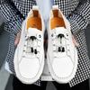 Fashion Men's Casual Shoes Cow Leather White Sneakers Outdoor Shoes Men Loafers Vintage Slip On Designer Flats Leisure Plus Size 38-47