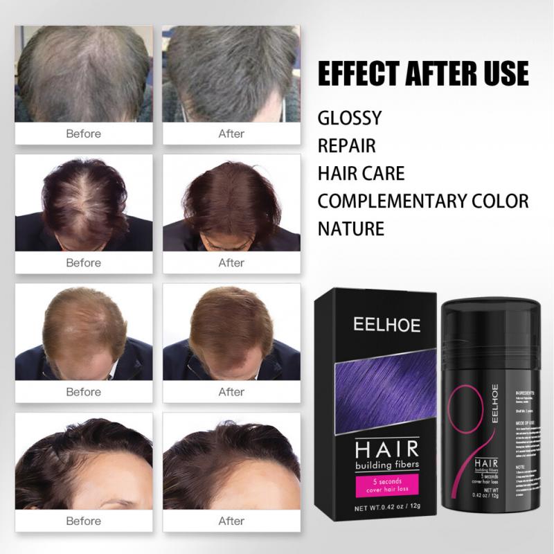 EELHOE Dense Hair Fiber Powder Hair Increase, Hair Volume Fiber Thickness, Hair Powder and Plant Fiber Powder