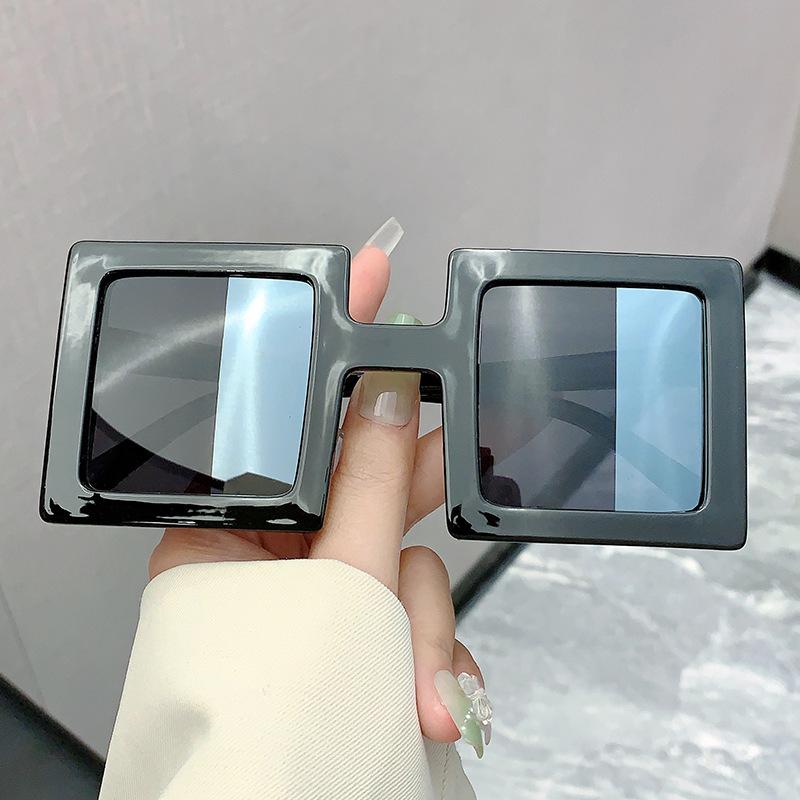 Fashion Vintage Luxury Designer Square Sunglasses Oversized Big Frame Shade for Women Men Punk Outdoor Sun Glasses