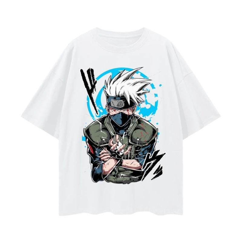 Hot-selling Anime 'Naruto' Kakashi Classic Hokage Print Comfortable Casual Short-sleeve Shirt