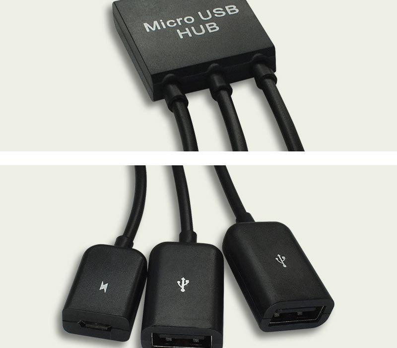 Multi-Functional Three-in-One OTG Adapter Cable for Android Micro USB: Connect Mouse & Keyboard with Power Supply
