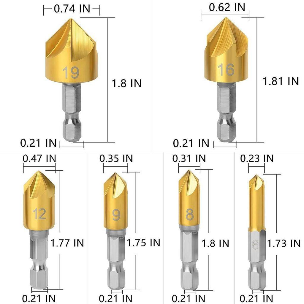 26-Piece Baota Drill Set: Five-Flute Chamfering, Hole Opening & Center Punch with Wood Plug & Three-Point Drill - Free Shipping
