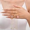 Pink Water Drop Zircon Pendant Necklace for Women Link Chain Tulip Flower Necklaces Luxury Daily Charm Jewelry Gift
