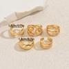 2025 New Hot-selling Wind Ring Set Niche Geometric Line Design Metal Ring Open Ring