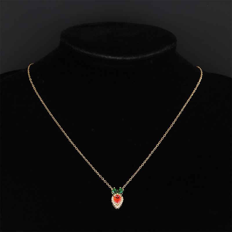 

Ветер Милое Ожерелье Морковка Женское Старшее Личность Тренд Универсальный Микро Инкрустированный Кулон Цепочка на Ключицу Ювелирные Изделия