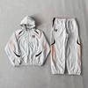 Herren Kapuzen Windbreaker Jacke mit Kordelzug - Wasserdicht Sport Track Freizeit Outdoor Bekleidung