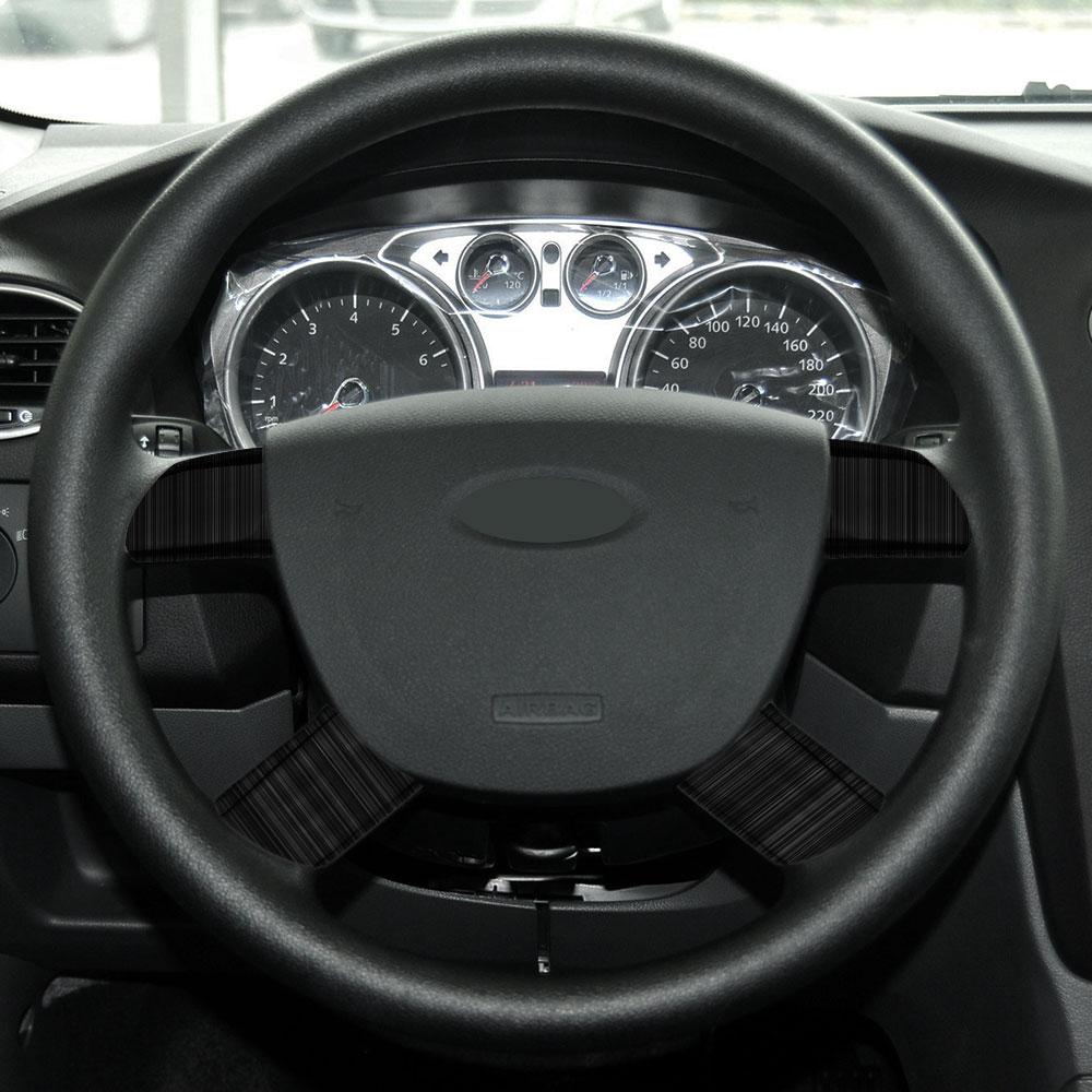 4 Stück Edelstahl Auto Lenkrad Panel Pailletten Abdeckung Zierleiste Aufkleber für Ford Focus 2 Mk2 2005 - 2012 Zubehör