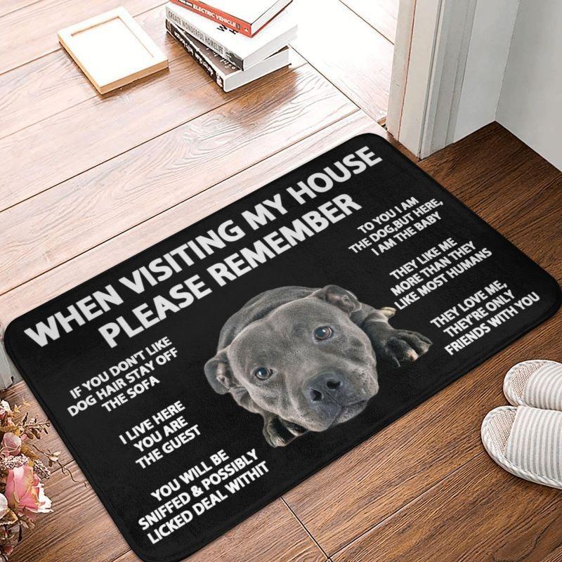 Staffordshire Bull Terrier Hunde-Liebhaber Muster Teppichmatte Teppich Rutschfest Bereich Haustier Heim-Dekoration für Eingangsbereich Wohnzimmer Schlafzimmer