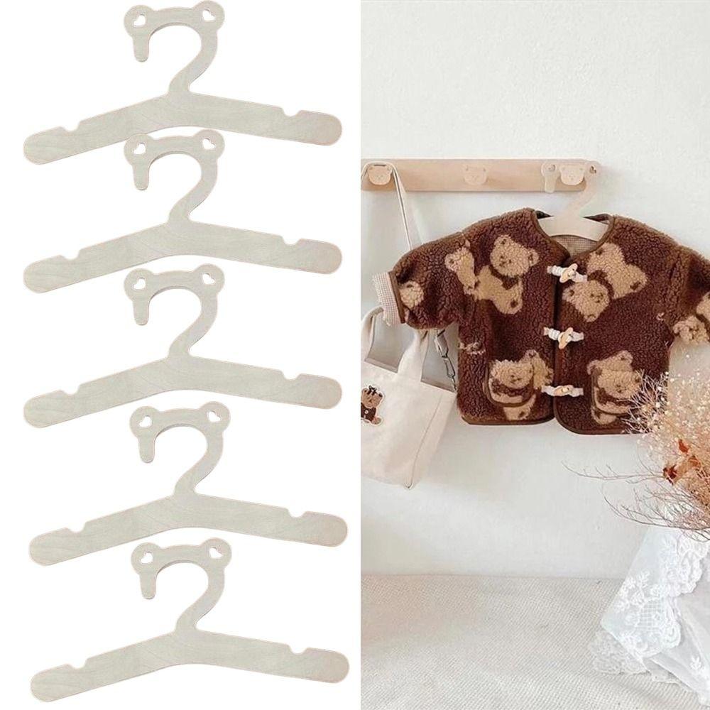 5pcs/set Creative Children Coat Hanger Cute Doll Hanger Rack Smooth Baby Clothes Hanger for Toddler