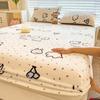 Winter Warm Flannel Fleece Bed Sheet Cartoon Flower Printed Thick Bed Sheets for Winter Single/Queen/King Soft Plush Bed Sheet
