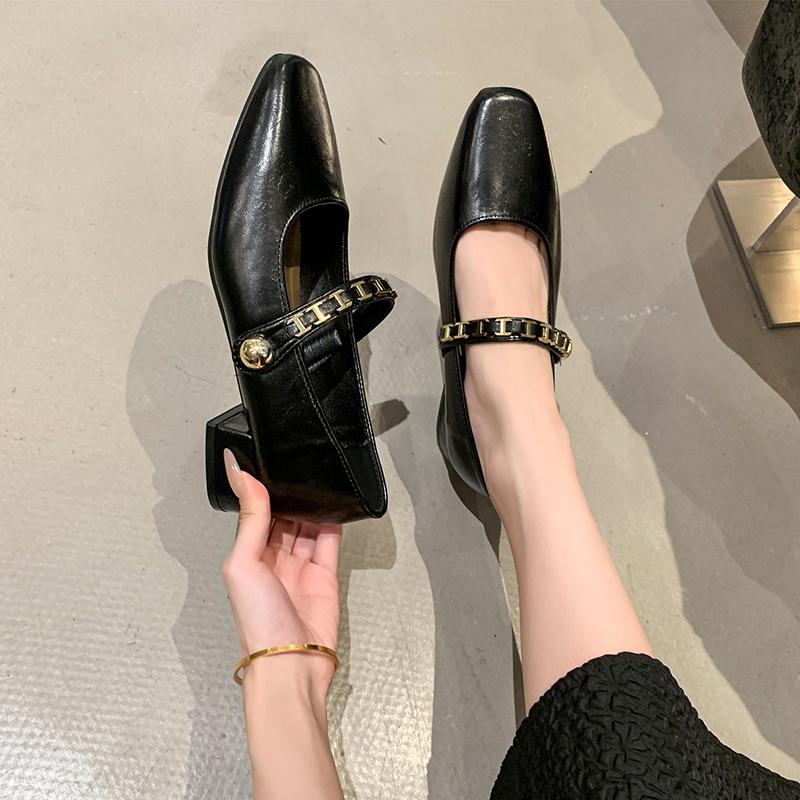 New Women's High-heeled Single Shoes with Fashionable One-shoulder Buckle Design Sexy Pointed Toe and Comfortable Stilettos